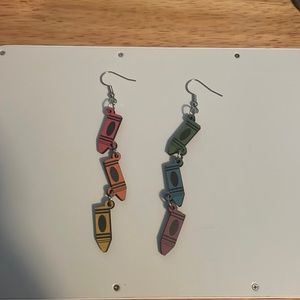 Triple crayon earrings Brand New Never Worn One Size